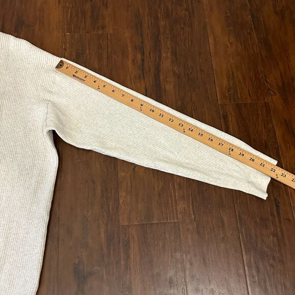 KITH W's Gemma Ribbed Knit Cardigan Sweater in Cream - Picture 14 of 14